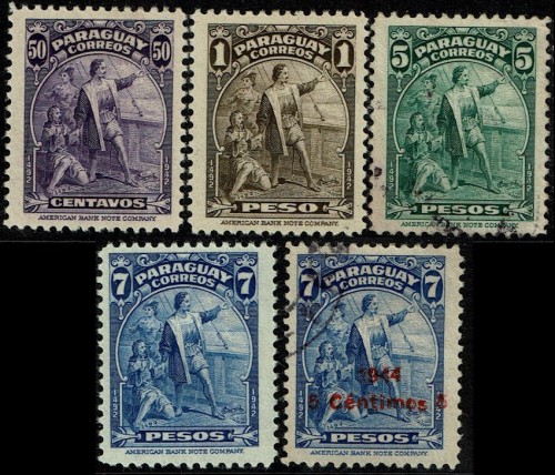 Paraguay-399-402-Columbus-1943.jpg