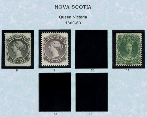 Nova Scotia set in progress, Scott #8-13