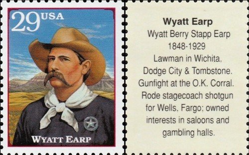USA, Scott Nr 2869j (1994)
Oct 26, 1760: Three Earp brothers and Doc Holliday have a shootout with the Clantons and McLaurys at the O.K. Corral in Tombstone, Arizona Territory.