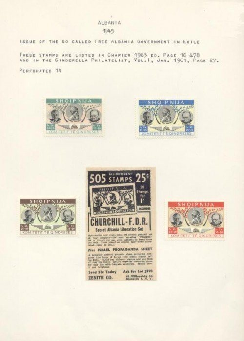Albania FAGE 1945 Roosevelt
