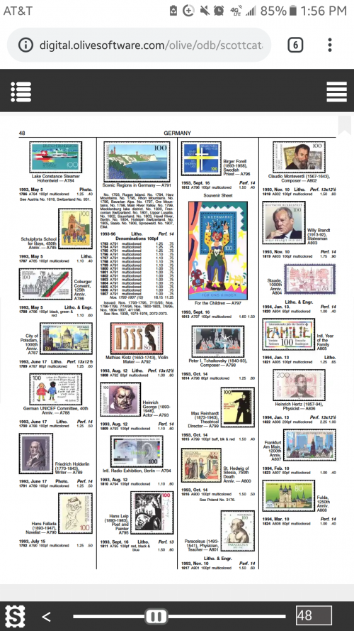 Screenshot of Online Scott E-Catalog