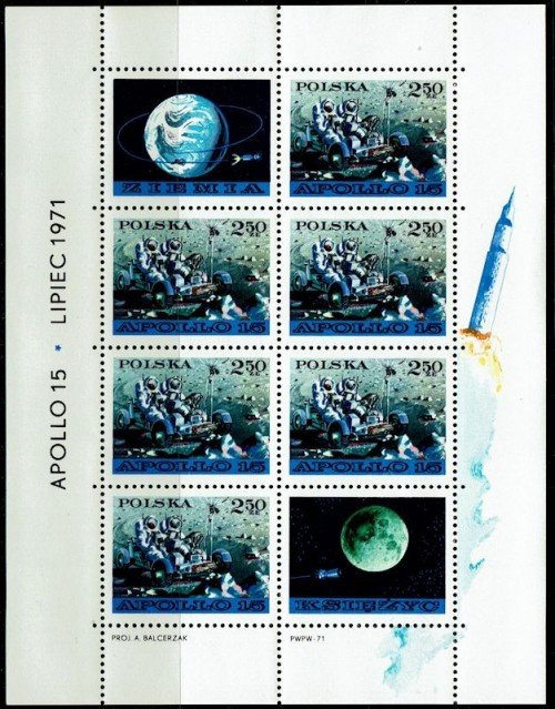 Honoring the Apollo 15 manned moon exploration mission.