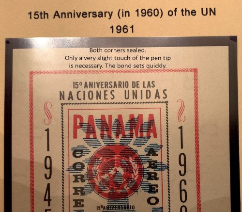 The mount after both corners have been sealed.