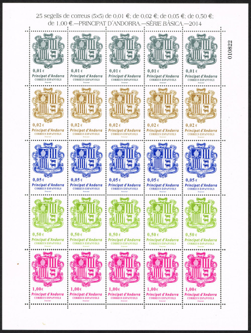 2014, Principat d'Andorra, Escut d'Andorra, Edifil 413 - 417